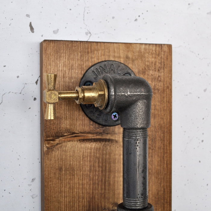 Opviq Lámpara de pared de madera maciza Madera y Negro Opviq Lámpara de pared de madera maciza Madera y Negro